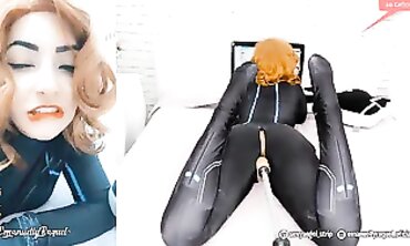 Ebony Widow On Gets Vibrator Assisted Pussy Fuck