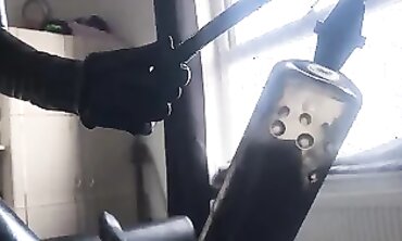 Intense Vibrator Action in Latex Bondage