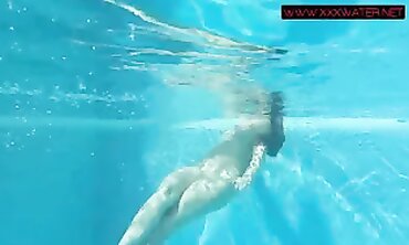 Mia Ferrari Underwater in Blue Bikini