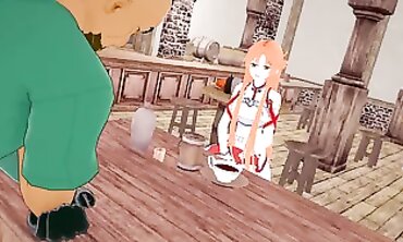 Asuna Gets Blacked by Agil in the Tavern