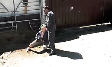Gina Blonde Gets Ridden Hard in the Courtyard