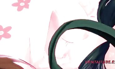 Tsuyu and Momo Rub Themselves in Boku no Hero Cosplay Hentai