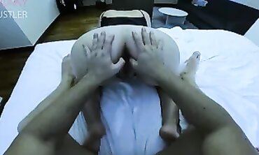 POV Russian Cougar Cowgirl Anal Creampie