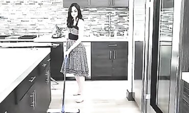 Hot MILF and Husband Screw Their Petite Maid in a Wild Threesome