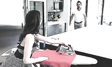 Hot MILF and Husband Screw Their Petite Maid in a Wild Threesome