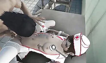 Petite Brunette Nurse Gets Smashed on the Desk