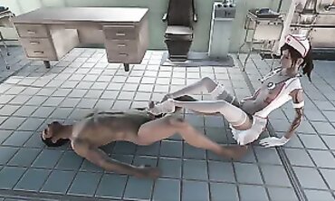 Petite Brunette Nurse Gets Smashed on the Desk