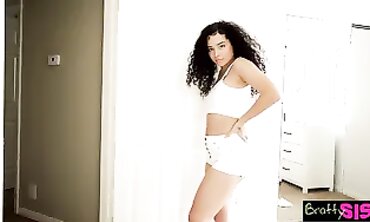 Step Sister POV: Ebony Babe Takes a Big Dick