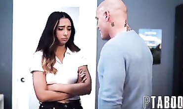 Creepy Tutor Pummels Petite Step-Daughter Kiarra Kai