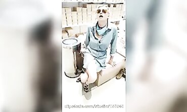 Mature MILF Masturbates to New Shoes in Public Shop