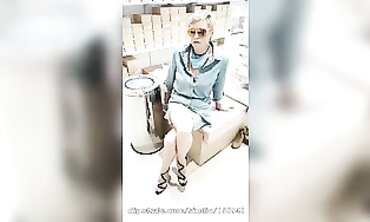 Mature MILF Masturbates to New Shoes in Public Shop