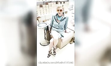 Mature MILF Masturbates to New Shoes in Public Shop