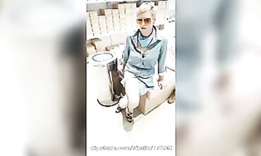 Mature MILF Masturbates to New Shoes in Public Shop