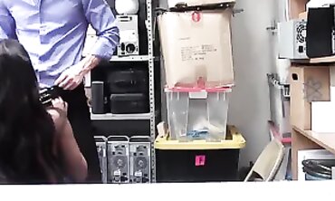 Sophia Leone Blackmailed by Mall Officer After Shoplifting