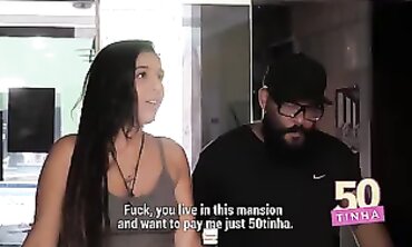50tinha: Latina Petite Gets Rough Outdoor Oral and Interracial Sex