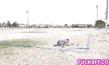 Petite Teammates Blow Their Older Coach In A Wild Group Sex Session