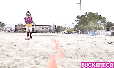 Petite Teammates Blow Their Older Coach In A Wild Group Sex Session