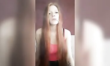 Ginger MILF Alice Jaws Smokes a Cigarette