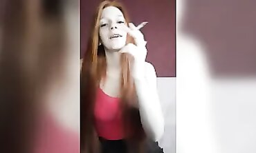 Ginger MILF Alice Jaws Smokes a Cigarette