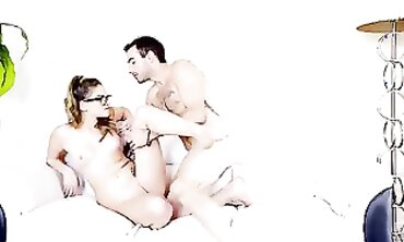 Blonde Cutie In Glasses Gets Deep Throat And Pussy Licking