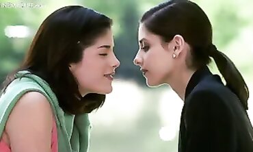 Exclusive Behind-the-Scenes Footage of Two Famous Lesbian Stars Kissing Passionately