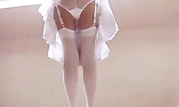 Sexy MILF in Lingerie Striptease - High Heels & Huge Natural Breasts