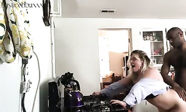 Rock's Hardcore Interracial Kitchen Romp