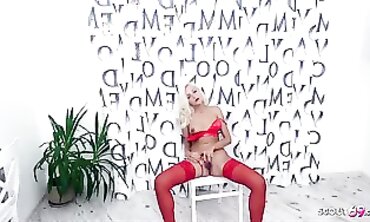 Petite German Beauty Helena Gets Hardcore Sex in Red Lingerie
