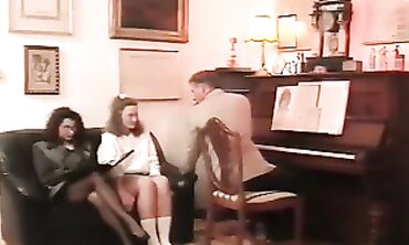 Erika Bella's 4K Threesome Piano Lesson with Anal and Spanking