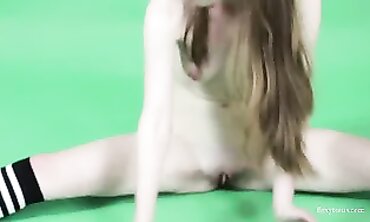 barely legal Gymnast Anna Mostik Stretches Her Legs