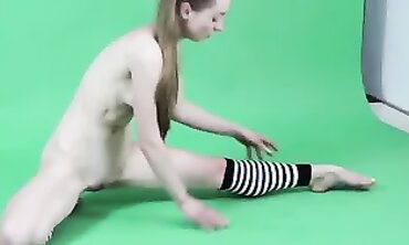 barely legal Gymnast Anna Mostik Stretches Her Legs