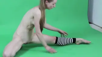 barely legal Gymnast Anna Mostik Stretches Her Legs