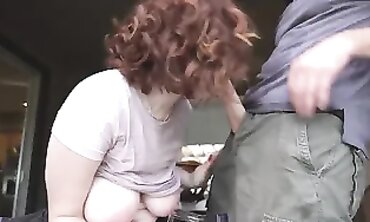Redhead With Braces Squirts After Intense Blowjob