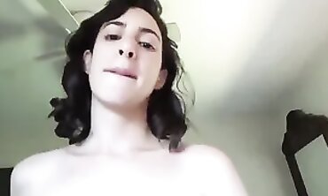 POV: Brunette Takes a Deep Throat Cumshot