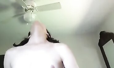 POV: Brunette Takes a Deep Throat Cumshot