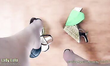 Lulu's Nylon Legs and Feet on the Table