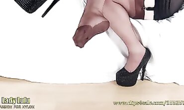 Lulu's Dark Heels and Stockings Foot Fetish