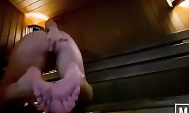 POV: Cute Mega-Bitch Gets Rough Sauna Blowjob and Fondling