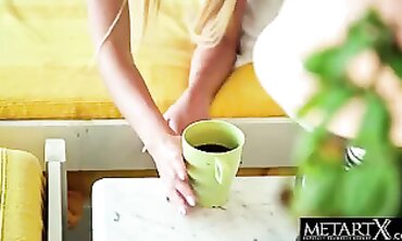 Gorgeous Ash-Blonde Rides to Rough Fingered Orgasm
