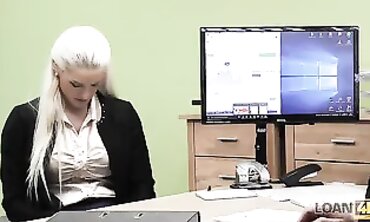 Tired Office Secretary Gets Deepthroat and Rimming in Loan4K