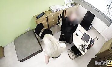 Tired Office Secretary Gets Deepthroat and Rimming in Loan4K
