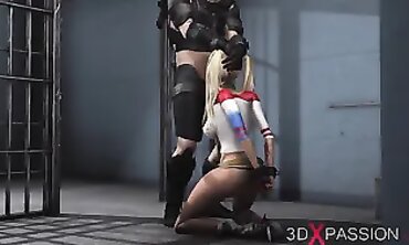 Harley Quinn Takes a Rough Anal Drilling in Prison