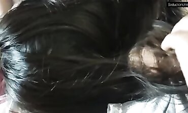 Dark-Haired Milf Gets a Thick Handjob
