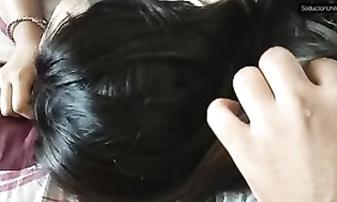 Dark-Haired Milf Gets a Thick Handjob