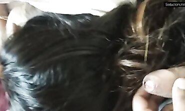 Dark-Haired Milf Gets a Thick Handjob