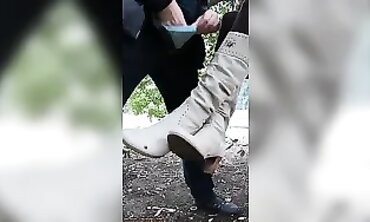 Street Milf Lets Stranger Cum on Her Feet