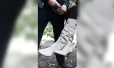 Street Milf Lets Stranger Cum on Her Feet