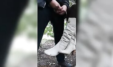 Street Milf Lets Stranger Cum on Her Feet