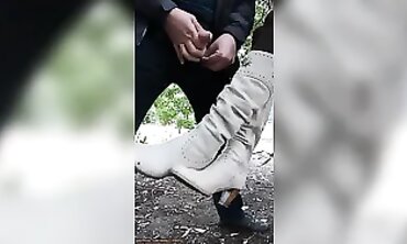Street Milf Lets Stranger Cum on Her Feet
