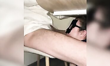 My Fresh Intern Gives Me a Blowjob Under the Desk